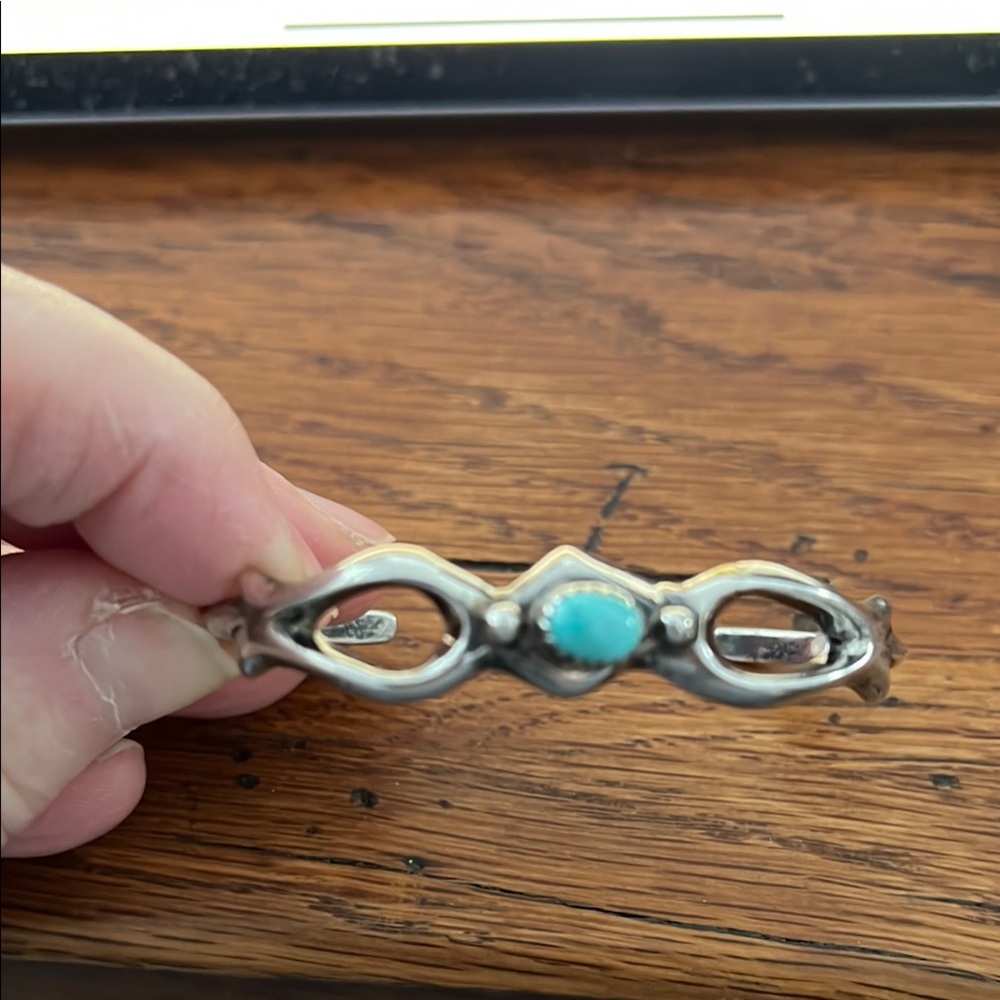 Artisan Silver Bracelet with Turquoise Accent